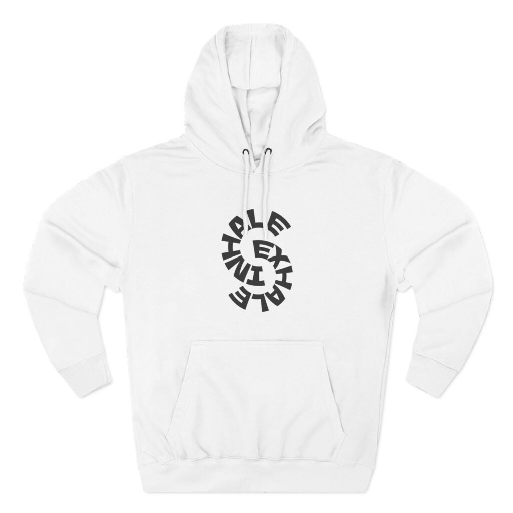 three panel fleece hoodie — "inhale & exhale, be energetic" motivational hoodie three panel fleece hoodie — "inhale & exhale, be energetic" motivational hoodie