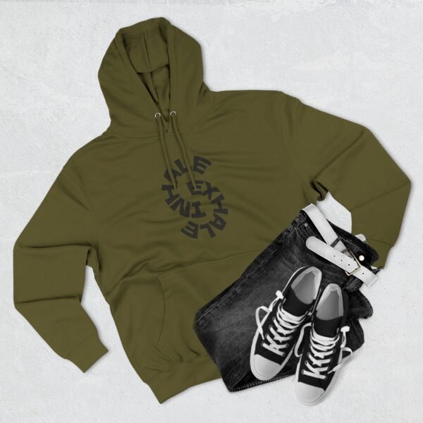 three panel fleece hoodie — "inhale & exhale, be energetic" motivational hoodie three panel fleece hoodie — "inhale & exhale, be energetic" motivational hoodie