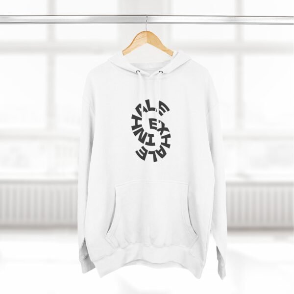 three panel fleece hoodie — "inhale & exhale, be energetic" motivational hoodie three panel fleece hoodie — "inhale & exhale, be energetic" motivational hoodie