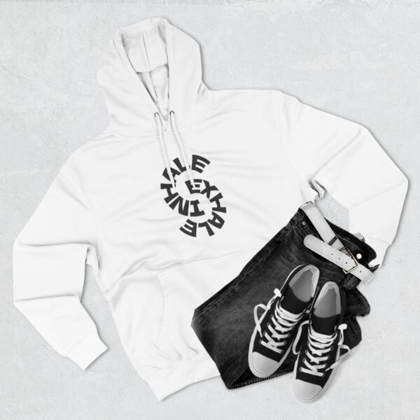three panel fleece hoodie — "inhale & exhale, be energetic" motivational hoodie three panel fleece hoodie — "inhale & exhale, be energetic" motivational hoodie
