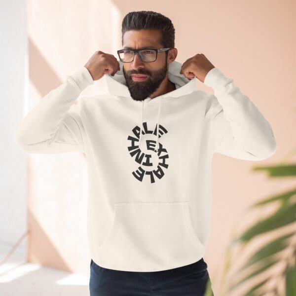 three panel fleece hoodie — "inhale & exhale, be energetic" motivational hoodie three panel fleece hoodie — "inhale & exhale, be energetic" motivational hoodie
