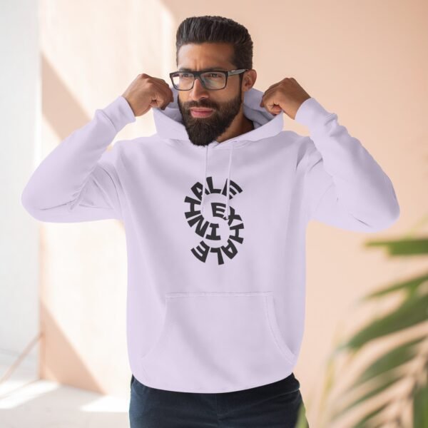 three panel fleece hoodie — "inhale & exhale, be energetic" motivational hoodie three panel fleece hoodie — "inhale & exhale, be energetic" motivational hoodie