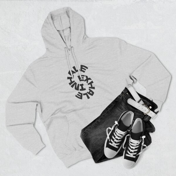 three panel fleece hoodie — "inhale & exhale, be energetic" motivational hoodie three panel fleece hoodie — "inhale & exhale, be energetic" motivational hoodie