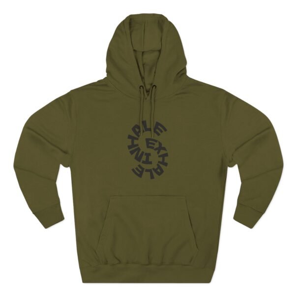 three panel fleece hoodie — "inhale & exhale, be energetic" motivational hoodie three panel fleece hoodie — "inhale & exhale, be energetic" motivational hoodie