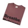 high premium breathe. balance. become. yoga t shirt