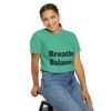 high premium breathe. balance. become. yoga t shirt