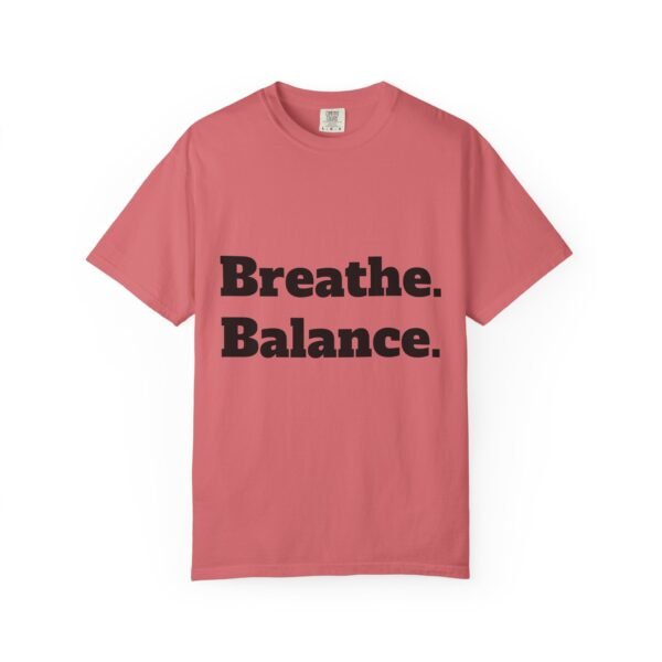 high premium breathe. balance. become. yoga t shirt