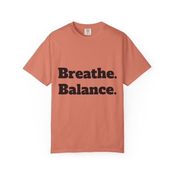 high premium breathe. balance. become. yoga t shirt