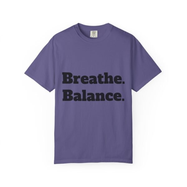 high premium breathe. balance. become. yoga t shirt