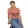 high premium breathe. balance. become. yoga t shirt