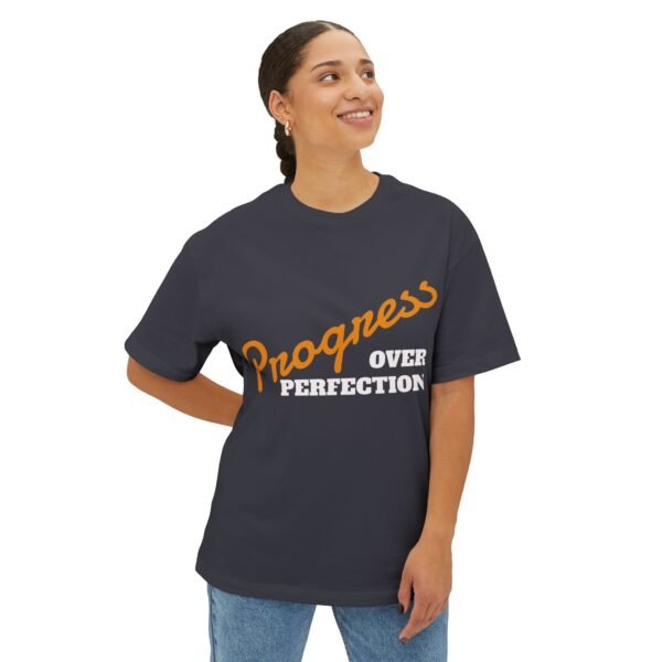 17227761654625254206_2048.jpeg Progress Over Perfection Typographic Tee — Motivational Unisex T‑Shirt