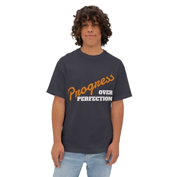 2542933205440952054_2048.jpeg Progress Over Perfection Typographic Tee — Motivational Unisex T‑Shirt