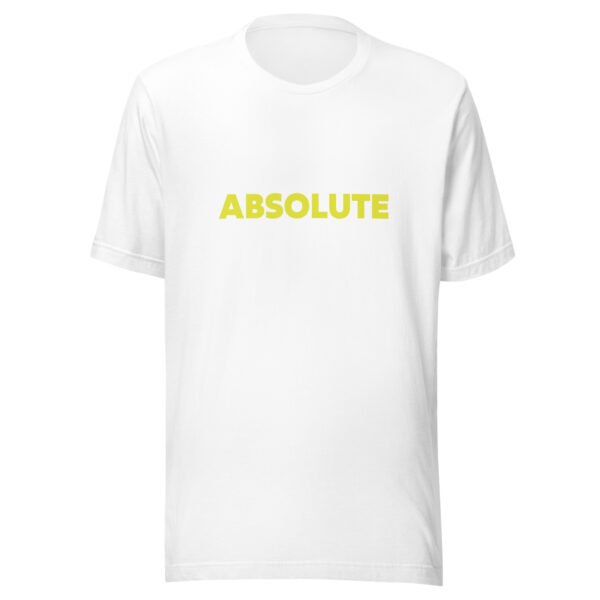 unisex-staple-t-shirt-white-front-6ac6102c51e57.jpg "ABSOLUTE" Unisex Premium Cotton Tee